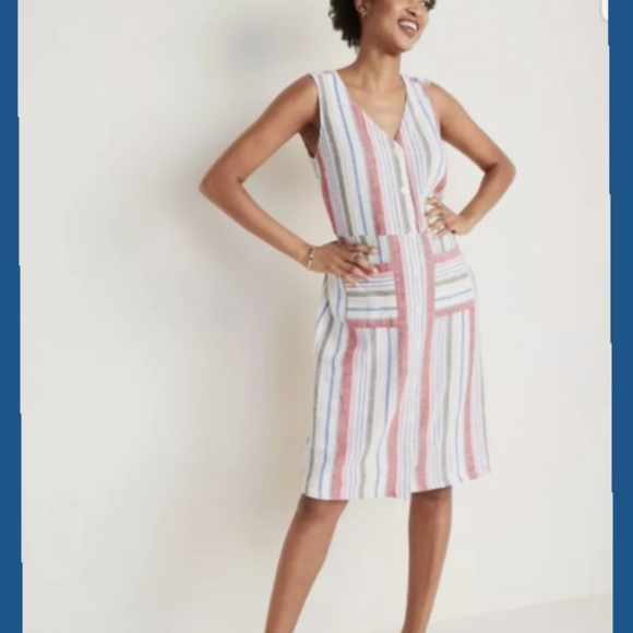 Linen Blend Dress - Picture 1 of 7